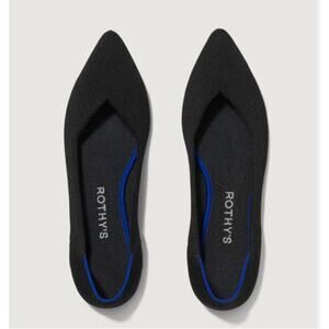 Rothys The Point Black Flats Womens 9.5 Slip On Knit Ballet Pointed Toe Comfort